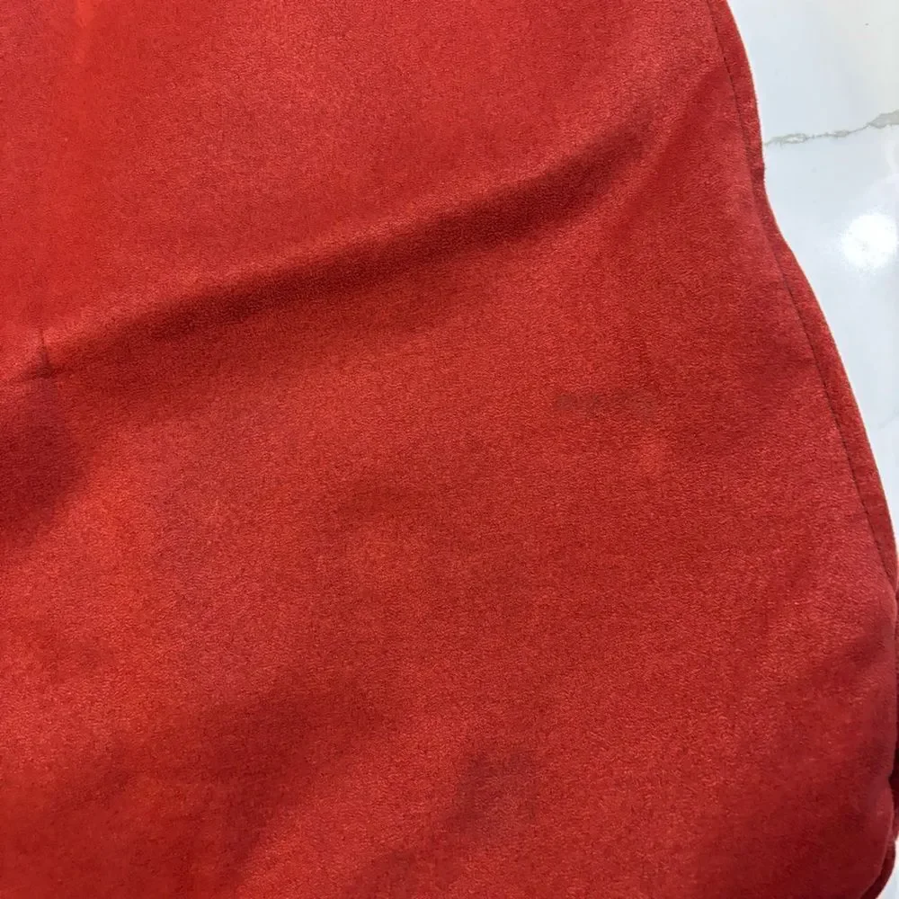 Set of 2 Microfiber Pillow Covers Red Throw Sham Zippered 18 X 18